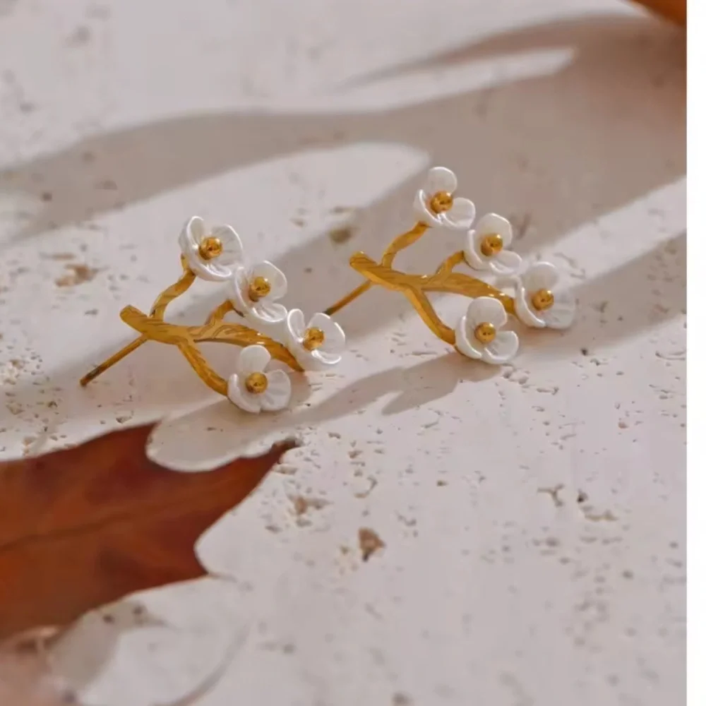 Cherry Blossom Gold Earrings